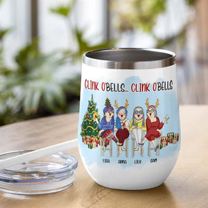 Old Friends Clink O'Bells Clink O'Bells, Personalized Wine Tumbler - Wine Tumbler - GoDuckee