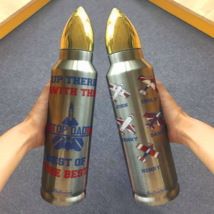 Pilot Bullet Tumbler - Custom Plane - Top Dad, Best Of The Best - Water Bottles - GoDuckee