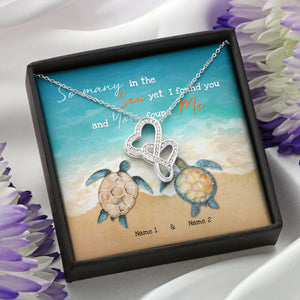 Couple So Many In The Sea - Personalized Message Card Jewelry Necklace - Jewelry - GoDuckee
