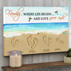 Family Where Life Begins And Love Never Ends - Personalized Canvas Print - Poster & Canvas - GoDuckee