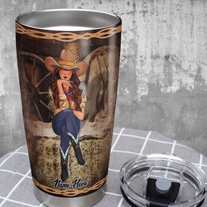 Personalized Cowgirl Tumbler - I Don't Speak Dipshit - Tumbler Cup - GoDuckee