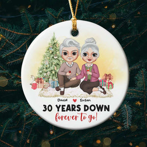 Forever To Go Personalized Ceramic Ornament, Gift For Couple - Ornament - GoDuckee