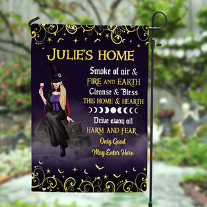 Drive Away All Harm & Fear, Only Good May Enter Here, Personalized Witch Garden Flag, Halloween Gift - Flag - GoDuckee