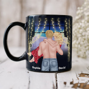 Let's Go Back To Our Room & Do Some Math, Personalized Couple Black Mug - Coffee Mug - GoDuckee