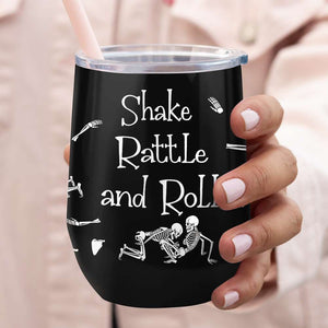 Skeleton Couple, Personalized Couple Wine Tumbler - Wine Tumbler - GoDuckee