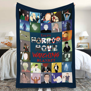 Personalized Horror Movie Watching Blanket, Custom Horror Movie Letters - Blanket - GoDuckee