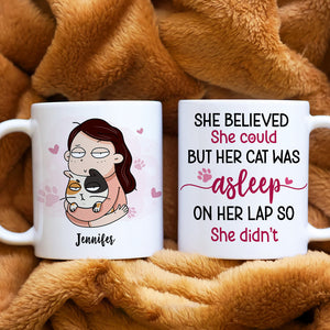 She Believed She Could, Gift For Cat Lover, Personalized Mug, Cat Mom Mug, Anniversary Gift - Coffee Mug - GoDuckee
