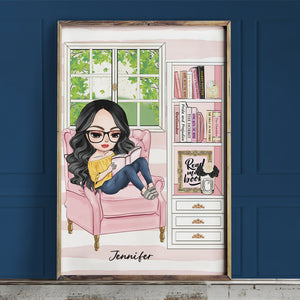 Girl Reading Books, Gift For Book Lover, Personalized Poster - Poster & Canvas - GoDuckee