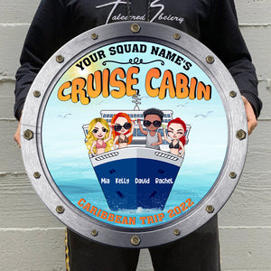 Personalized Cruising Round Wooden Sign - Cruise Cabin - Wood Sign - GoDuckee