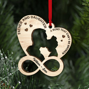 Mother & Son A Bond That Can't Be Broken Personalized Family Infinity Heart Ornament, Christmas Tree Decor - Ornament - GoDuckee