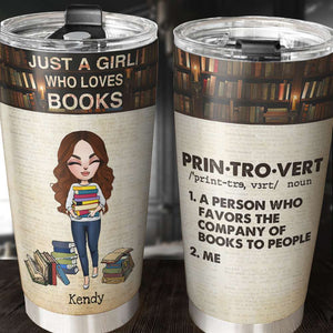 Personalized Book Lover Tumbler Cup - A Person Who Favors The Company Of Books To People - Tumbler Cup - GoDuckee