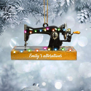 Sewing Machine With Christmas Light - Personalized Christmas Ornament - Ornament - GoDuckee
