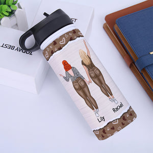 Personalized Girl Besties Water Bottle - I'd Take A Bullet For You - Pinky Promise Friends - Water Bottles - GoDuckee