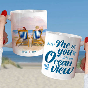 Just Me And You With An Ocean View Personalized White Mug, Gift For Couples - Coffee Mug - GoDuckee