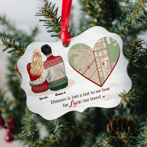 Distance Is Just A Test To See How Far Love Can Travel, Personalized Distance Relationship Benelux Ornament, Gift For Couples - Ornament - GoDuckee