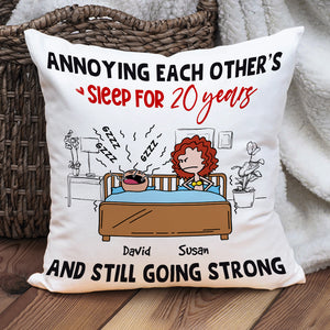 Annoying Each Other's Sleep, Gift For Couple, Personalized Pillow, Funny Couple Pillow, Anniversary Gift - Pillow - GoDuckee