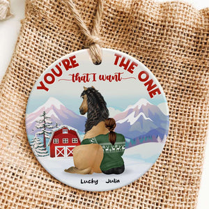 Horse You're The One That I Want, Personalized Ceramic Ornament - Ornament - GoDuckee