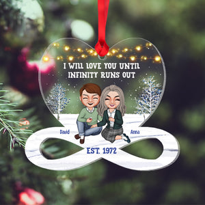 I Will Love You Until Infinity Runs Out - Personalized Old Couple Ornament, Christmas Gift - Ornament - GoDuckee