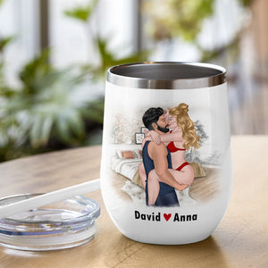 My Mouth Wants To Do, Personalized Wine Tumbler, Funny Gift For Couple - Wine Tumbler - GoDuckee