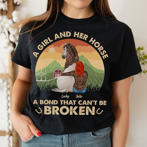 A Girl And Her Horse - A Bond That Can't Be Broken, Personalized Shirt - Shirts - GoDuckee