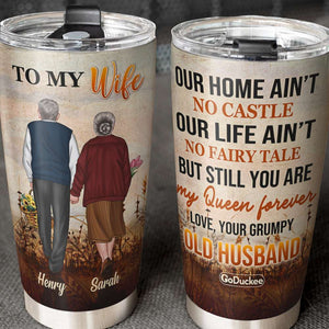 Personalized Old Couple Tumbler Cup - Love, Your Grumpy Old Husband CPL1412 - Tumbler Cup - GoDuckee