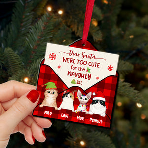 Dear Santa, We're Too Cute For The Naughty List, Personalized Acrylic Ornament, Christmas Gift For Cat Lovers - Ornament - GoDuckee