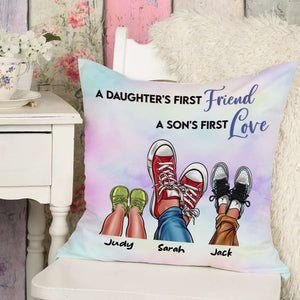 Mom And Kid Shoes Personalized Pillow - Pillow - GoDuckee