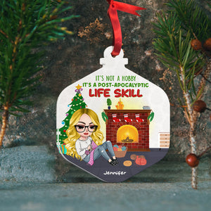 It's Not A Hobby It's A Post- Apocalyptic Life Skill, Knitting Crochet Personalized Shape Ornament - Ornament - GoDuckee