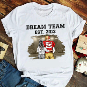 Dream Team Personalized Football Couple Shirt, Gift For Couple - Shirts - GoDuckee