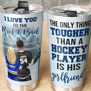 Personalized Hockey Couple Tumbler Cup - The Only Thing Tougher - Tumbler Cup - GoDuckee