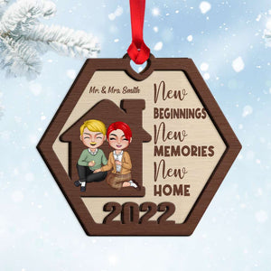 Couple New Home New Memories New Beginning, Personalized Ornament Christmas Gift - Ornament - GoDuckee