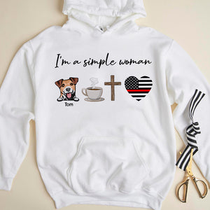 I Am A Simple Woman Personalized Firefighter Shirt Gift For Cat Lovers, Dog Lovers,... - Shirts - GoDuckee