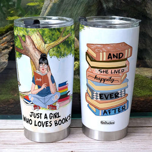 Just A Girl Who Loves Books - Personalized Tumbler Cup - Gift For Book Lovers - Tumbler Cup - GoDuckee