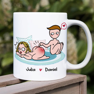 I Only Tolerate You Because Of Your Huge Butt Personalized Mug, Funny Gift For Couple - Coffee Mug - GoDuckee