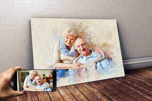 Custom Human Image Wall Art, Love Family, Human Painting 02 (Watercolor Action) - Poster & Canvas - GoDuckee