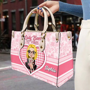 Personalized Office Girl Boss Leather Bag, Lady Boss Vibes - Leather Bag - GoDuckee