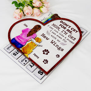 Don't Cry For Me Mom I'm Ok Personalized Heaven Dog Layered Wood Sign Stand - Wood Sign - GoDuckee