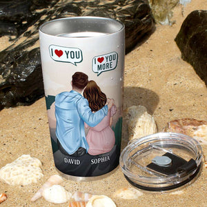 I Love You I Love You More, Couple Loving Personalized Tumbler - Tumbler Cup - GoDuckee