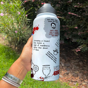 Personalized Bearded Man Water Bottle - Fear The Bearded Dad - Water Bottles - GoDuckee