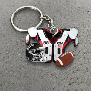 American Football Shoulder Pads And Helmet - Personalized Car Ornament And Keychain - Ornament - GoDuckee