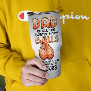 Dad Glad We Shot Out Of Yours, Personalized 30oz Tumbler Cup, Father's Day Gift From Swimming Champions - Drinkware - GoDuckee