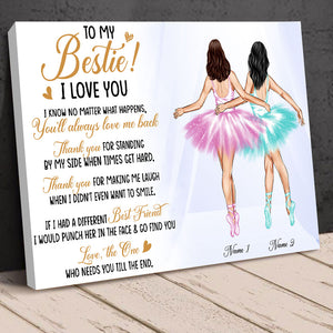 Personalized Ballerina Bestie Canvas Prints - To My Bestie I Love You - Poster & Canvas - GoDuckee