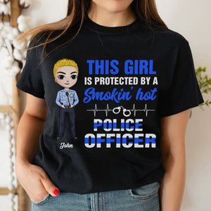 Police Wife This Girl Is Protected By A Smokin' Hot Police Officer - Personalized Shirts - Shirts - GoDuckee