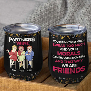Partners In Wine, Personalized Tumbler, Funny Gift For Best Friends - Wine Tumbler - GoDuckee