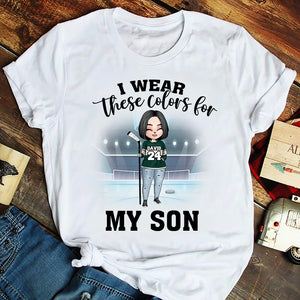 I Wear These Colors - Personalized Shirts - Gift For Hockey Player - Female Hockey Front View - Shirts - GoDuckee