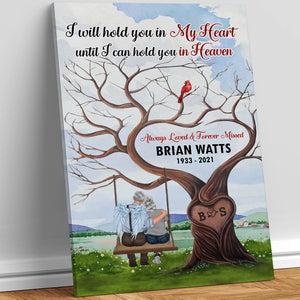 I Will Hold You In My Heart Personalized Heaven Canvas Print, Gift For Wife/Husband - Poster & Canvas - GoDuckee