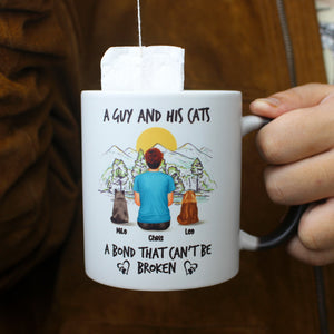 A Guy And His Cats A Bond That Can't Be Broken Personalized Father's Day Magic Mug Gift For Dad - Magic Mug - GoDuckee