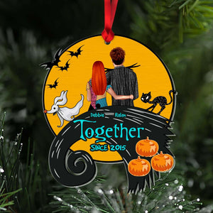 Spooky Couple Till Death Do Us Apart Personalized Custom Shape Ornament - Ornament - GoDuckee
