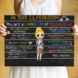 Teacher You Are A Rainbow Of Possibilities - Personalized Canvas Print - Poster & Canvas - GoDuckee