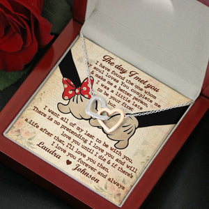 Couple I Love You Forever - Personalized Interlocking Hearts Necklace - Jewelry - GoDuckee